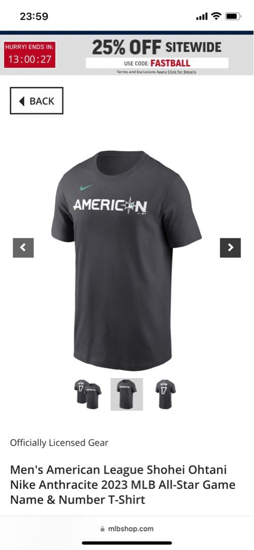 大谷翔平　2023オールスターTシャツ　アメリカSサイズ　ホログラム付き　新品