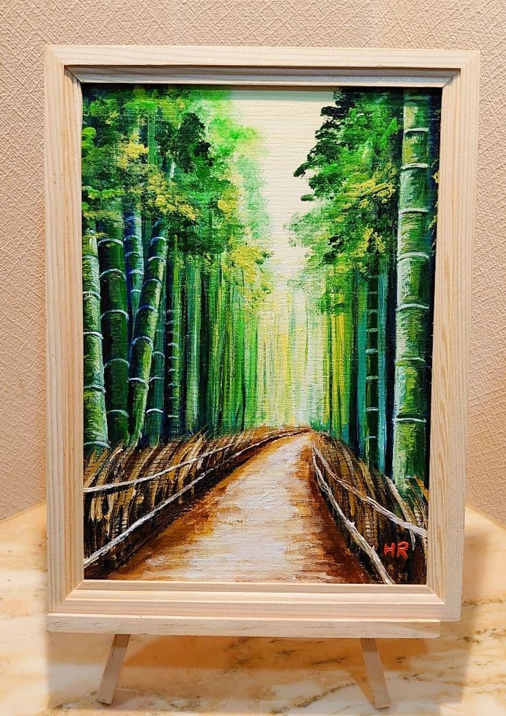 油絵 絵画【竹林】