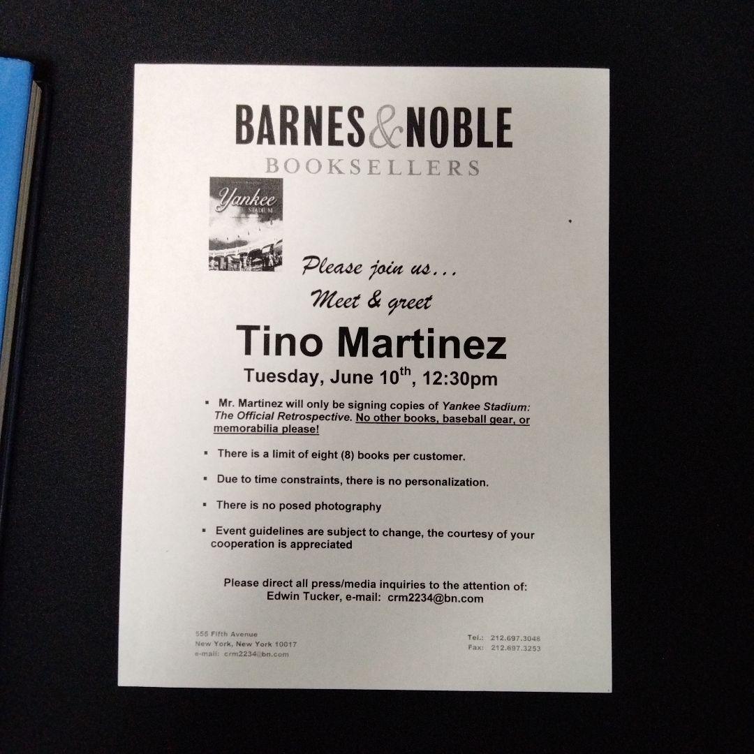 ティノ・マルティネス サイン入り ヤンキースタジアム公式回記録