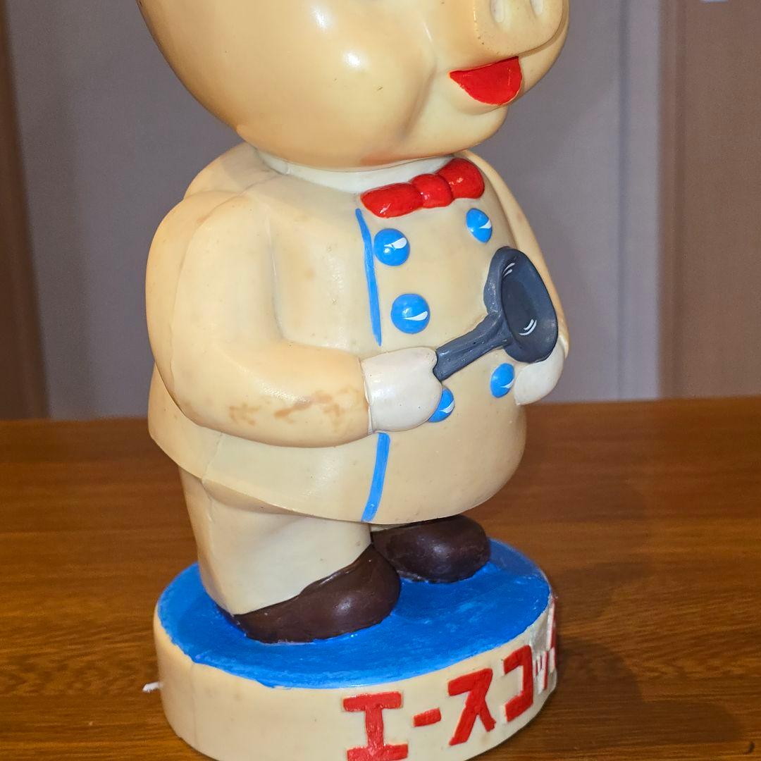 エースコック　店頭用　 豚　ぶた　ブタ　ソフビ　人形　初期型のレア　昭和