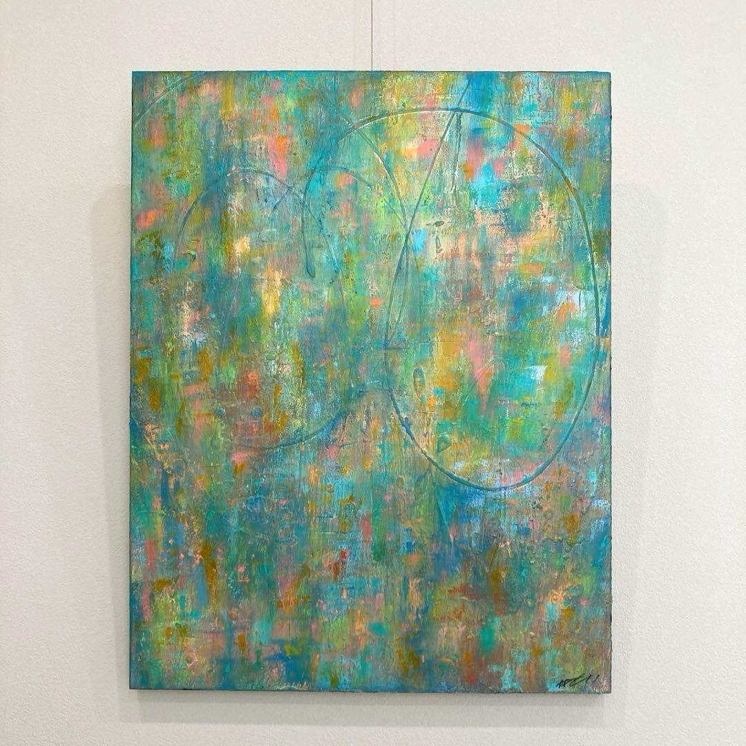 アクリル画 抽象画 アートパネル 北欧 原画 アート 絵画 インテリア グリーン