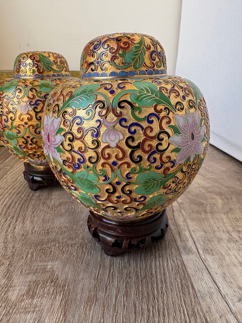 中国　七宝焼　壺　つぼ　骨董