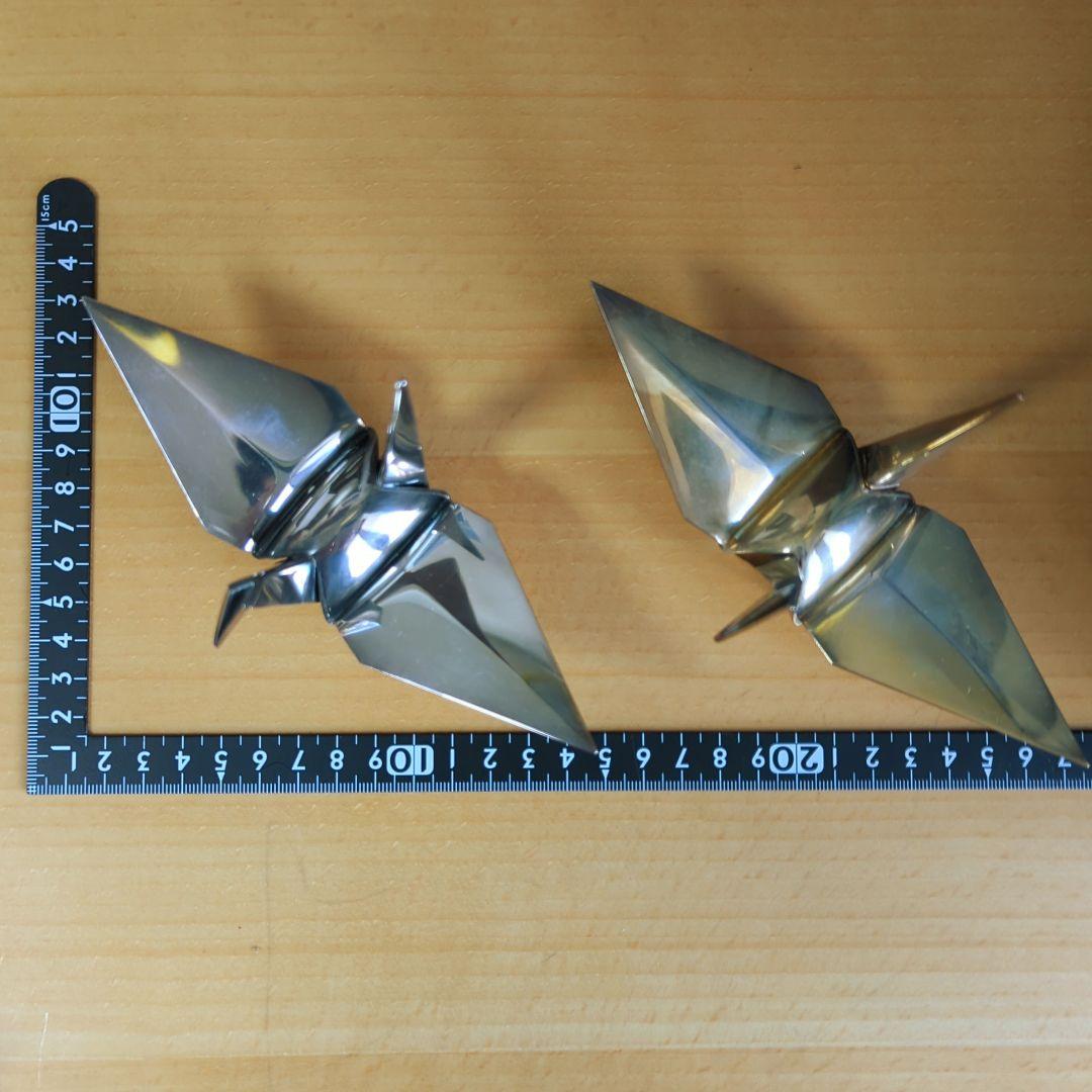 長谷川一望斎　純銀折鶴置物　骨董品