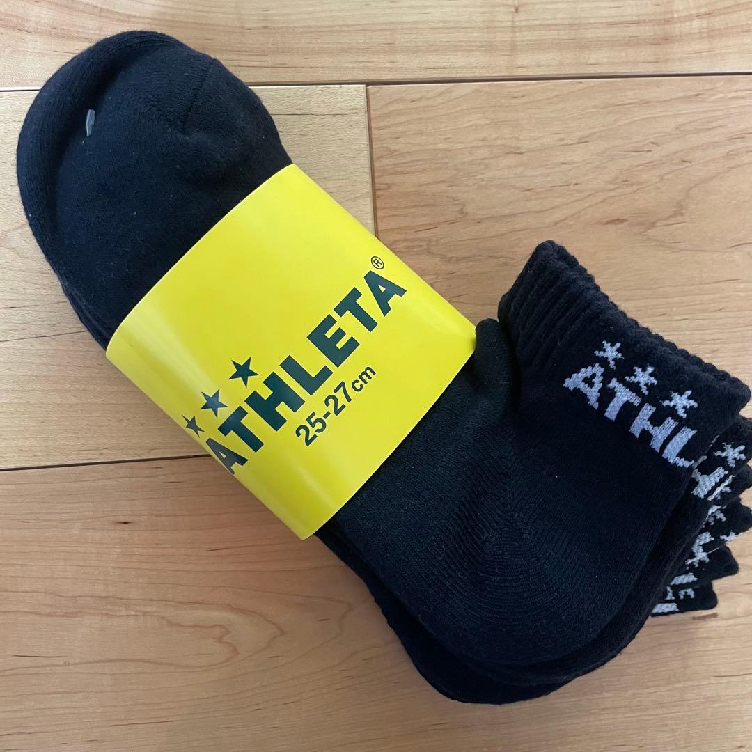 3足組ATHLETAアスレタ22-24cmアンクルソックス05240ネイビー靴下