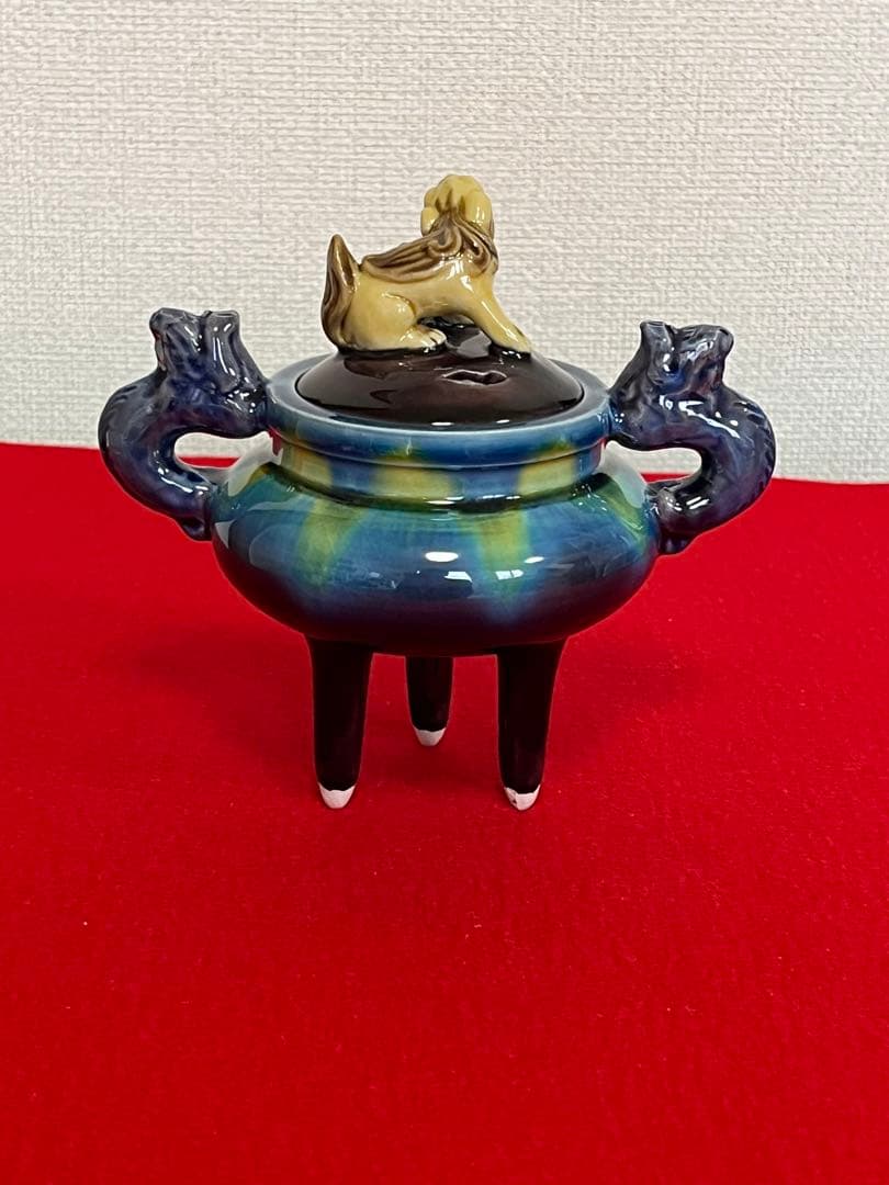 人間国宝 柳雨軒 三代 徳田八十吉(正彦銘)  彩釉 香炉 管理T148