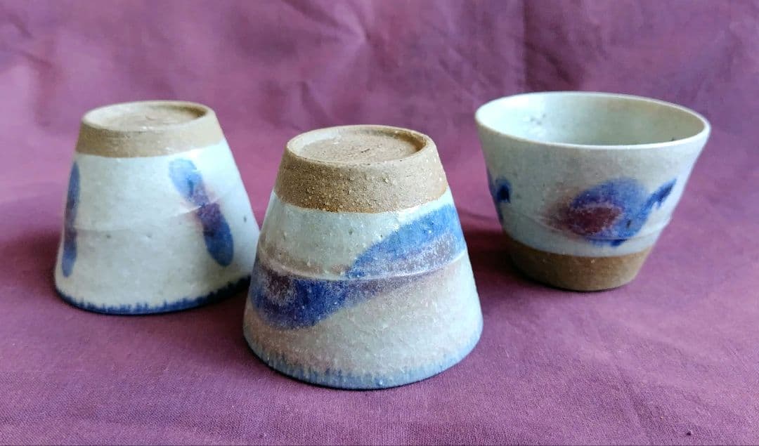 染付銅彩そば猪口 (五客) 未使用 新品同様