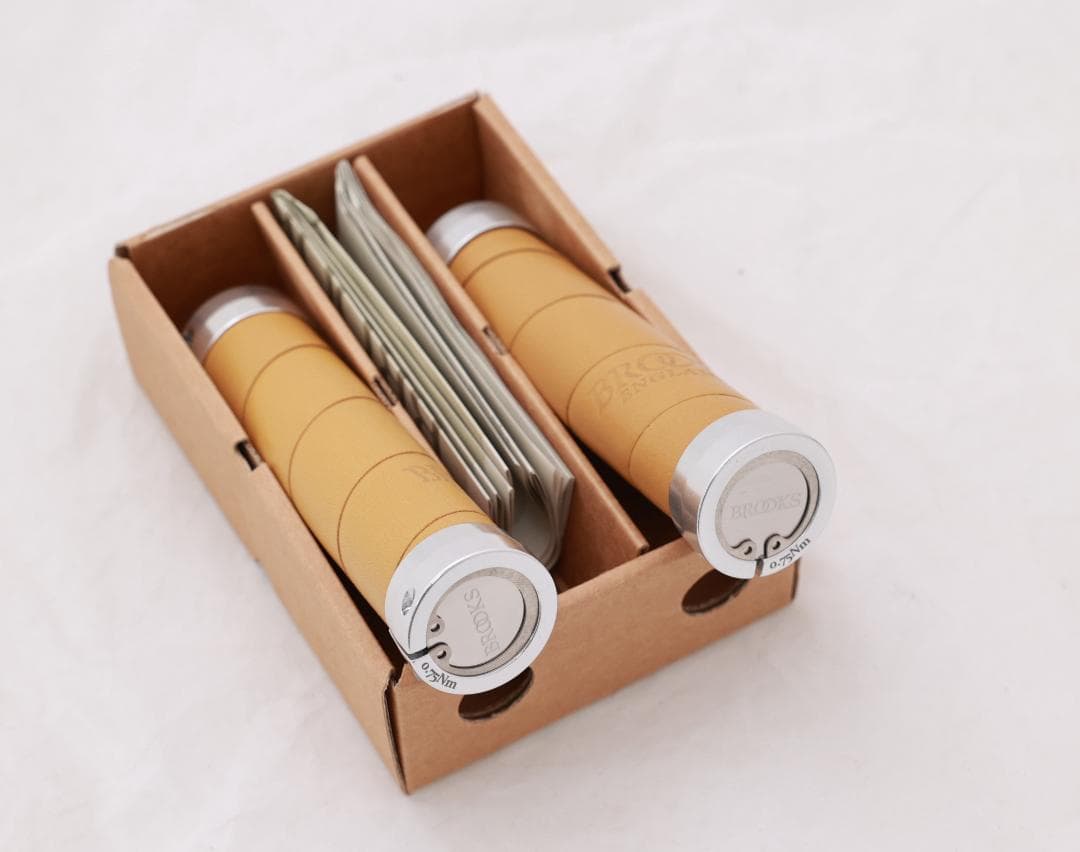 【廃盤品】Brooks印字あり　スレンダーレザーグリップ　130mm マスタード