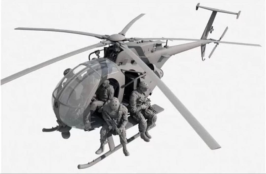1/35AH-6J/MH-6Jミリタリーフィギュア 搭乗兵9体付き