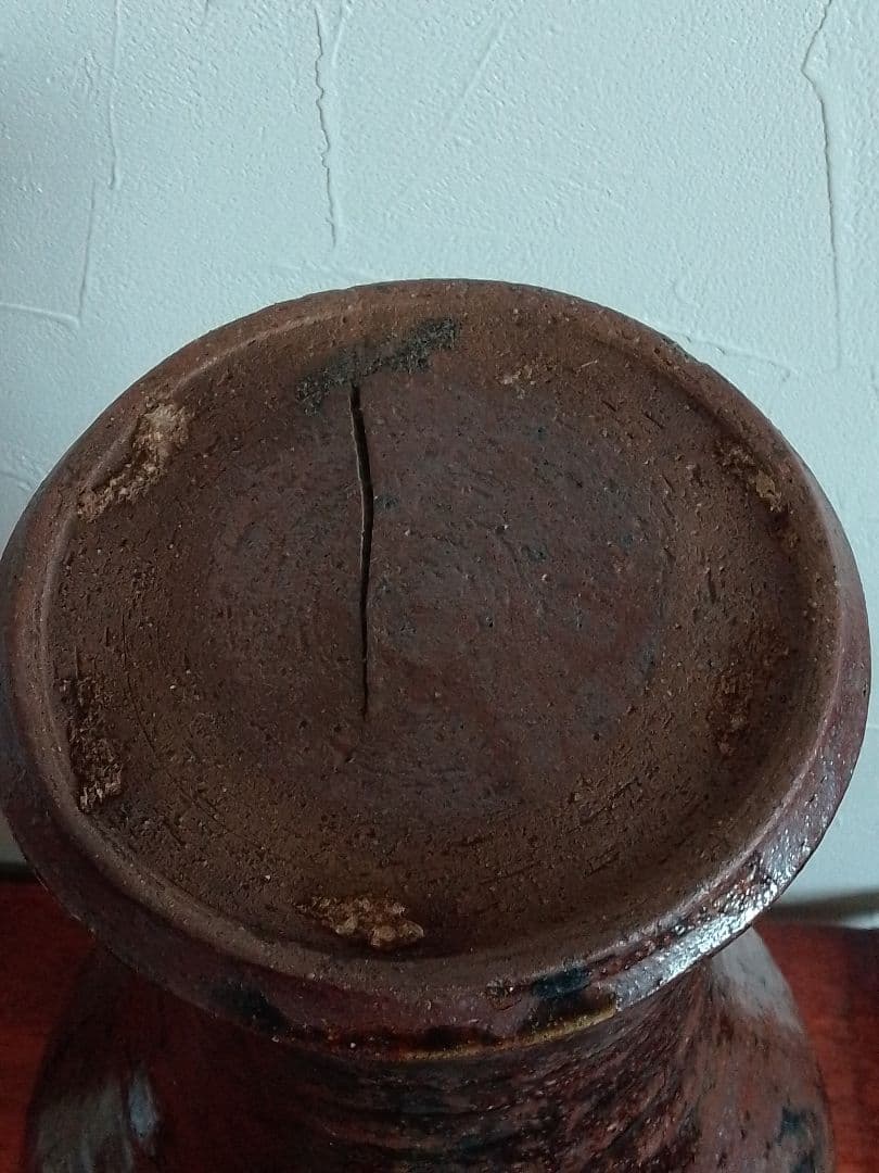 丹波焼 丹波 赤土部 鉄釉 大瓶子 瓶子 時代物 骨董品アンティーク