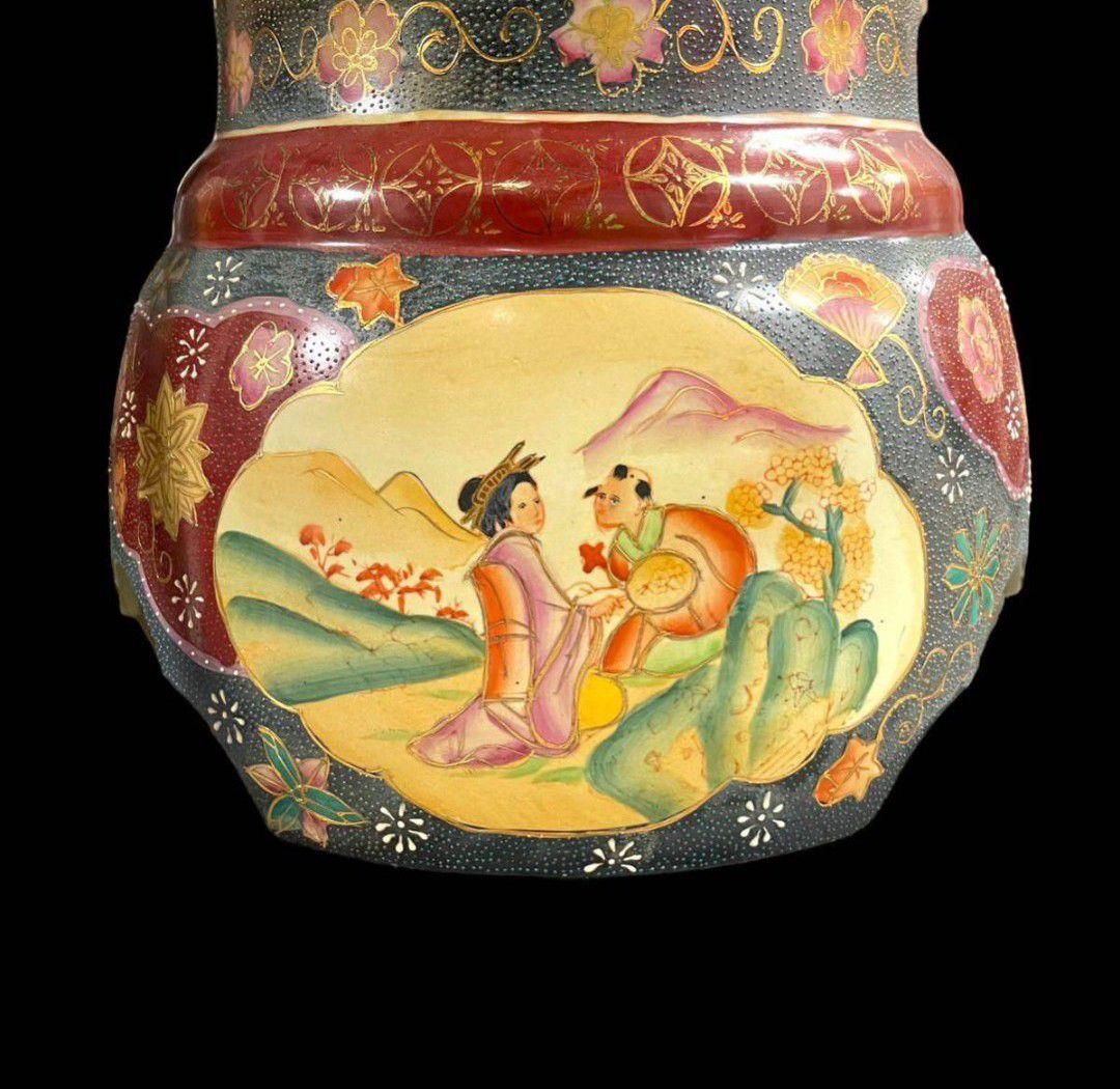 【特大 美品】薩摩焼 沈降壺 高さ約130cm 特大 大型 花瓶 古中国 飾り壺