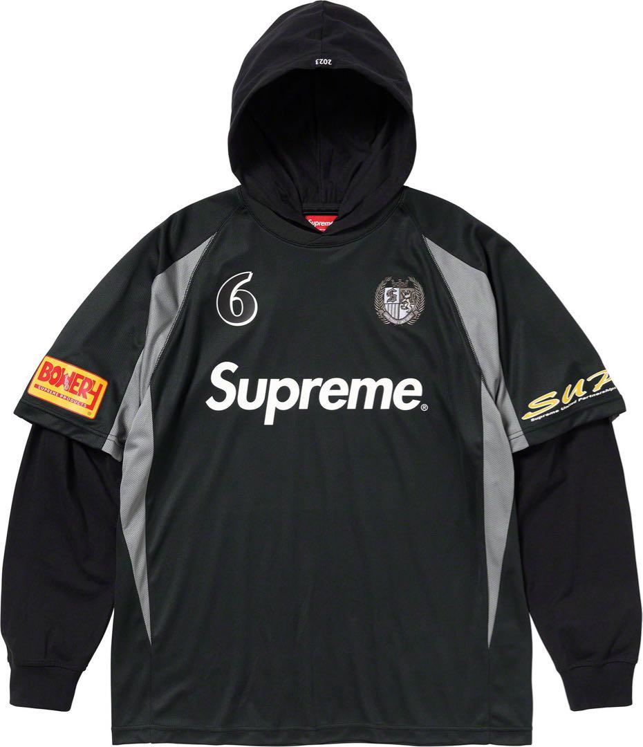 ウェア Supreme Hooded Soccer Jersey black 23FW