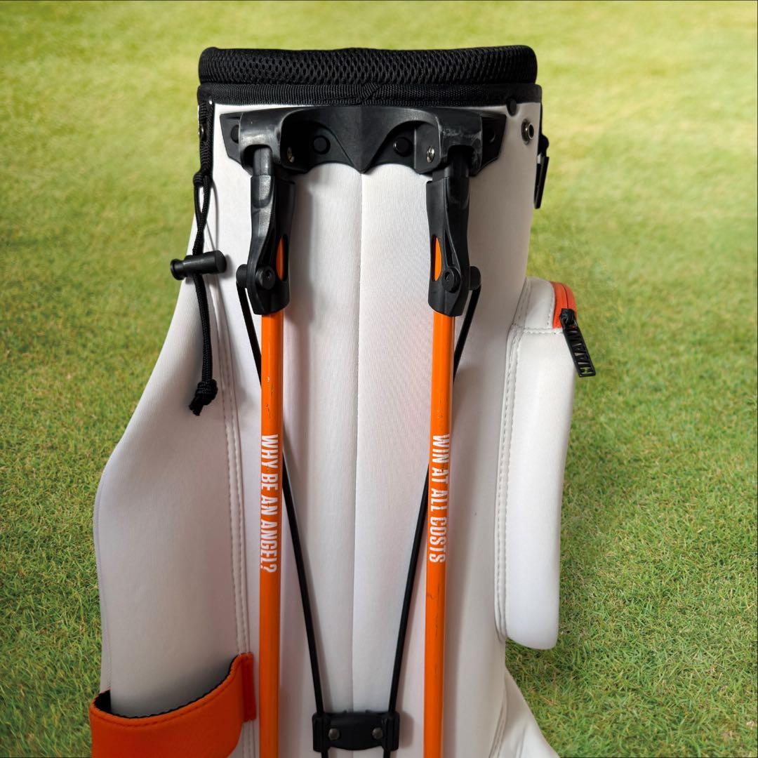 WAAC ワック　キャディバッグ　3点ショルダー　スタンド式　軽量　白