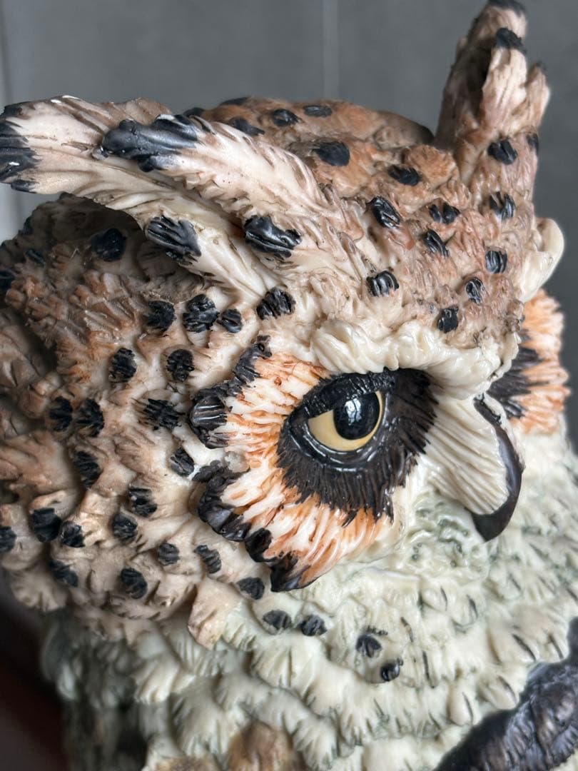 ワシミミズク　大きな置物　高さ57cm、18.8.kg フクロウ科　アンティーク