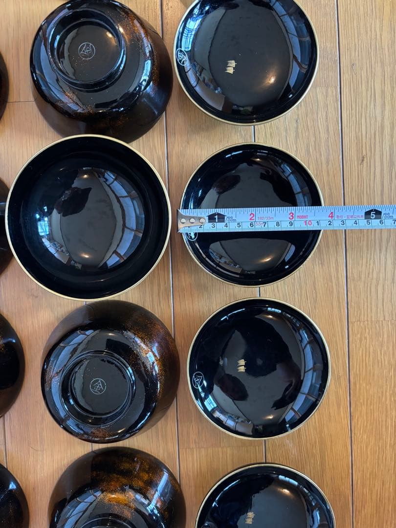 漆器 椀 10個セット 黒色 装飾あり