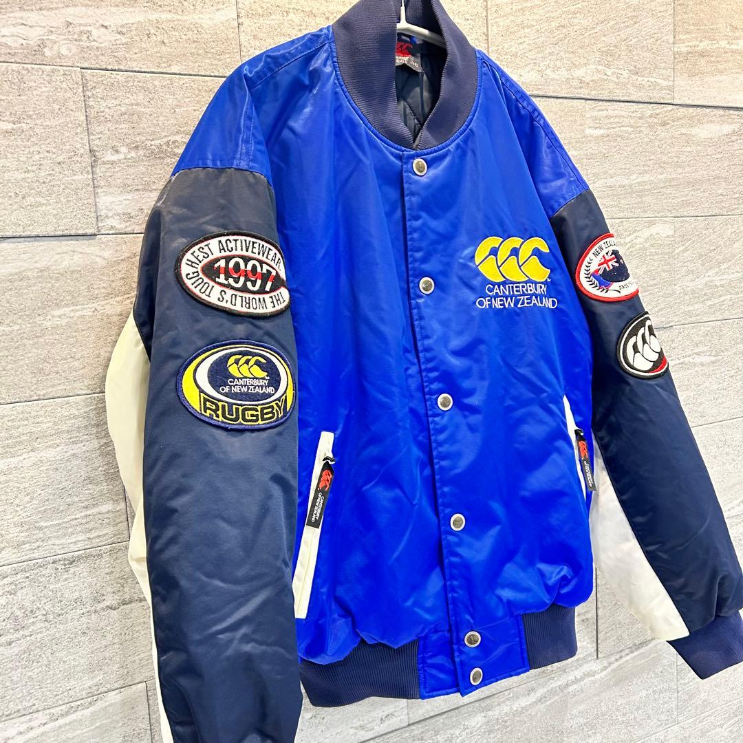超美✨激レア✨カンタベリー Mラガージャケット　ブルー　ワッペン　刺繍