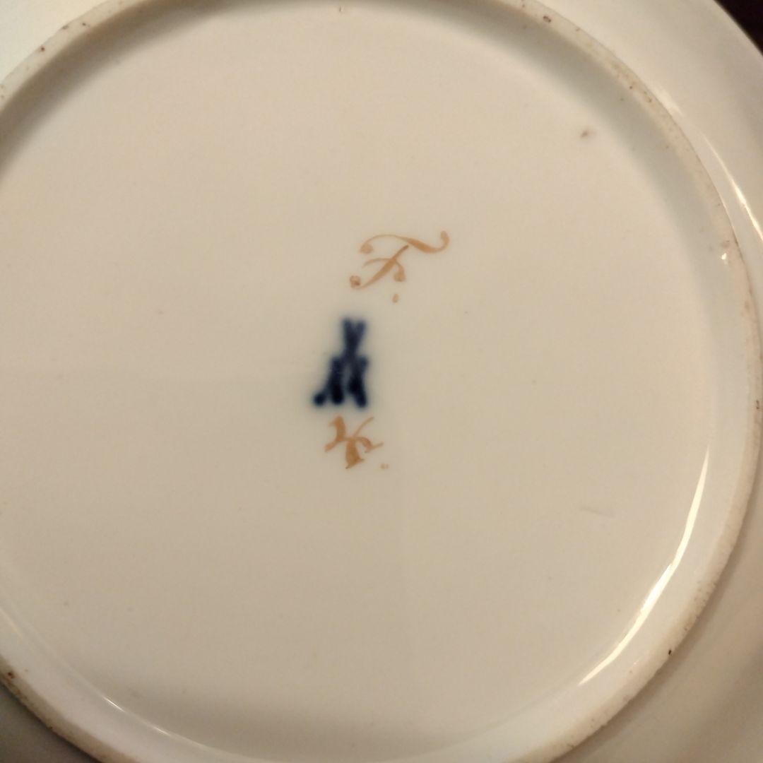 セール　希少　一級品　古マイセン　港湾図　14cm ボタン剣