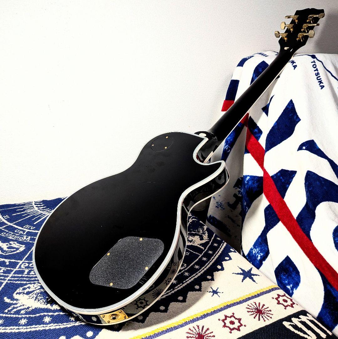 レスポールカスタム 左 レフティ エレキギター 黒金