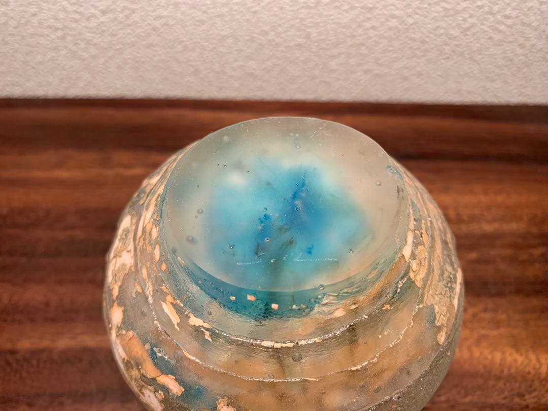 希少 熊谷峻 古代ガラス ローマングラス 花器 人気作家