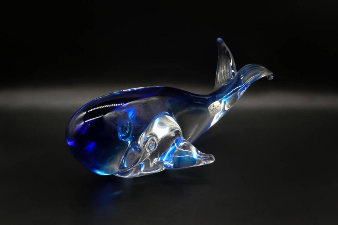 Marcolin クジラ クリスタルガラス オブジェ スウェーデン製 マルコリン