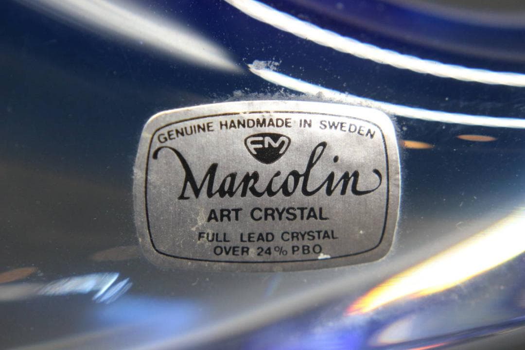 Marcolin クジラ クリスタルガラス オブジェ スウェーデン製 マルコリン