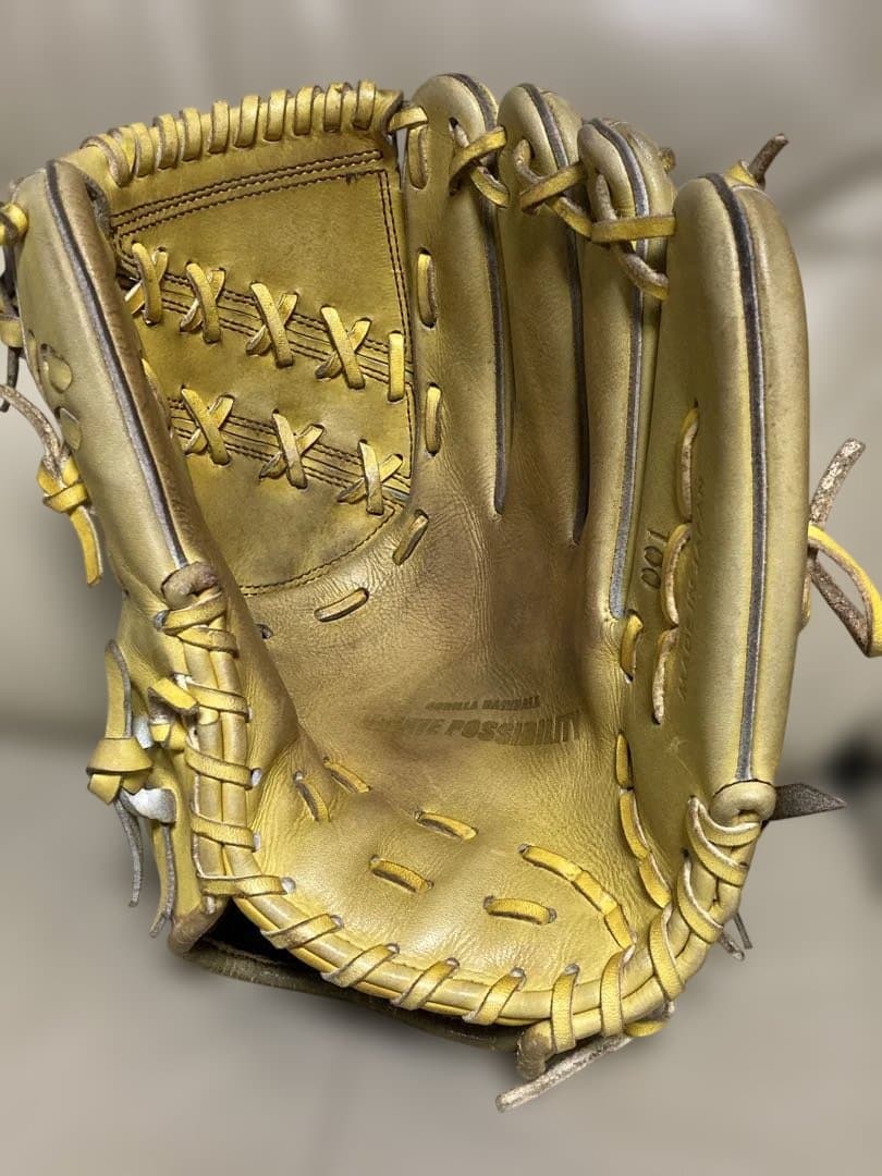 ごりら印の野球道具　硬式グローブ イエロー　30cm