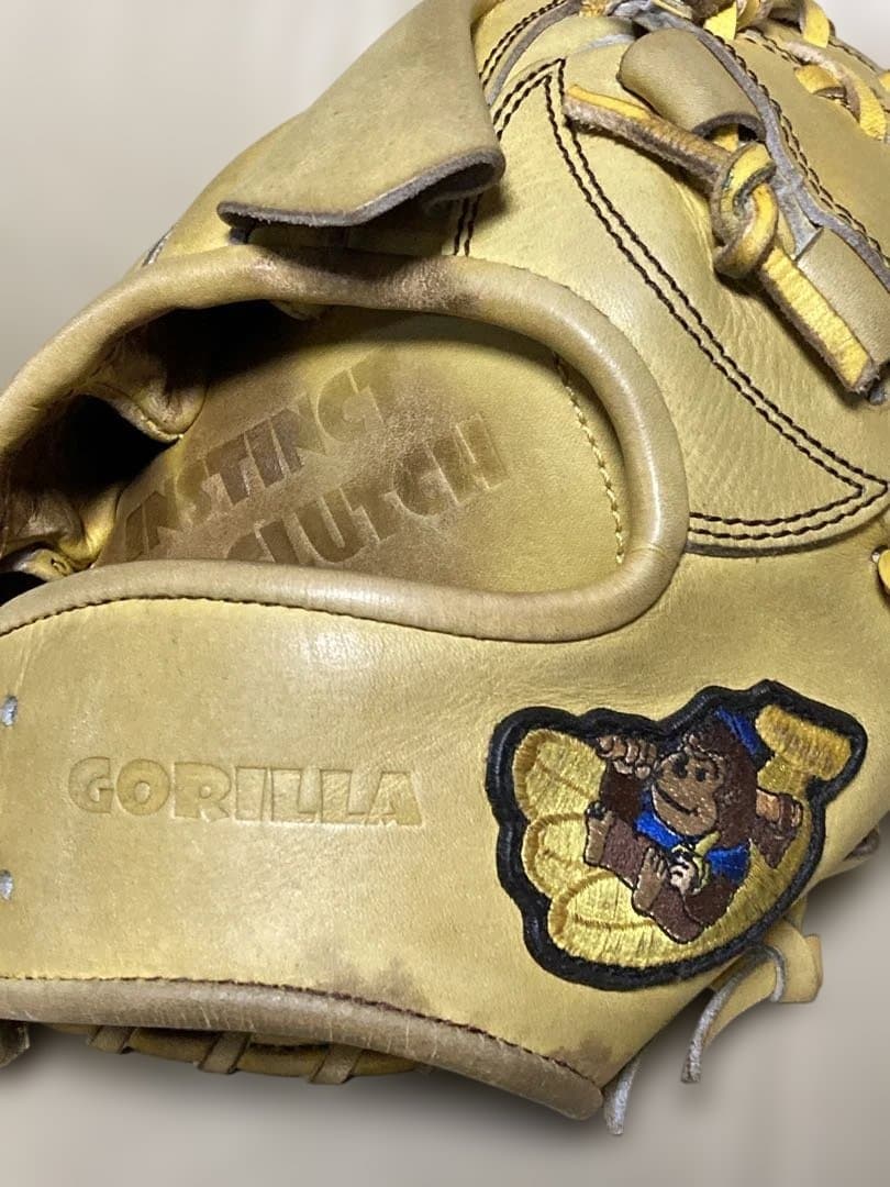 ごりら印の野球道具　硬式グローブ イエロー　30cm