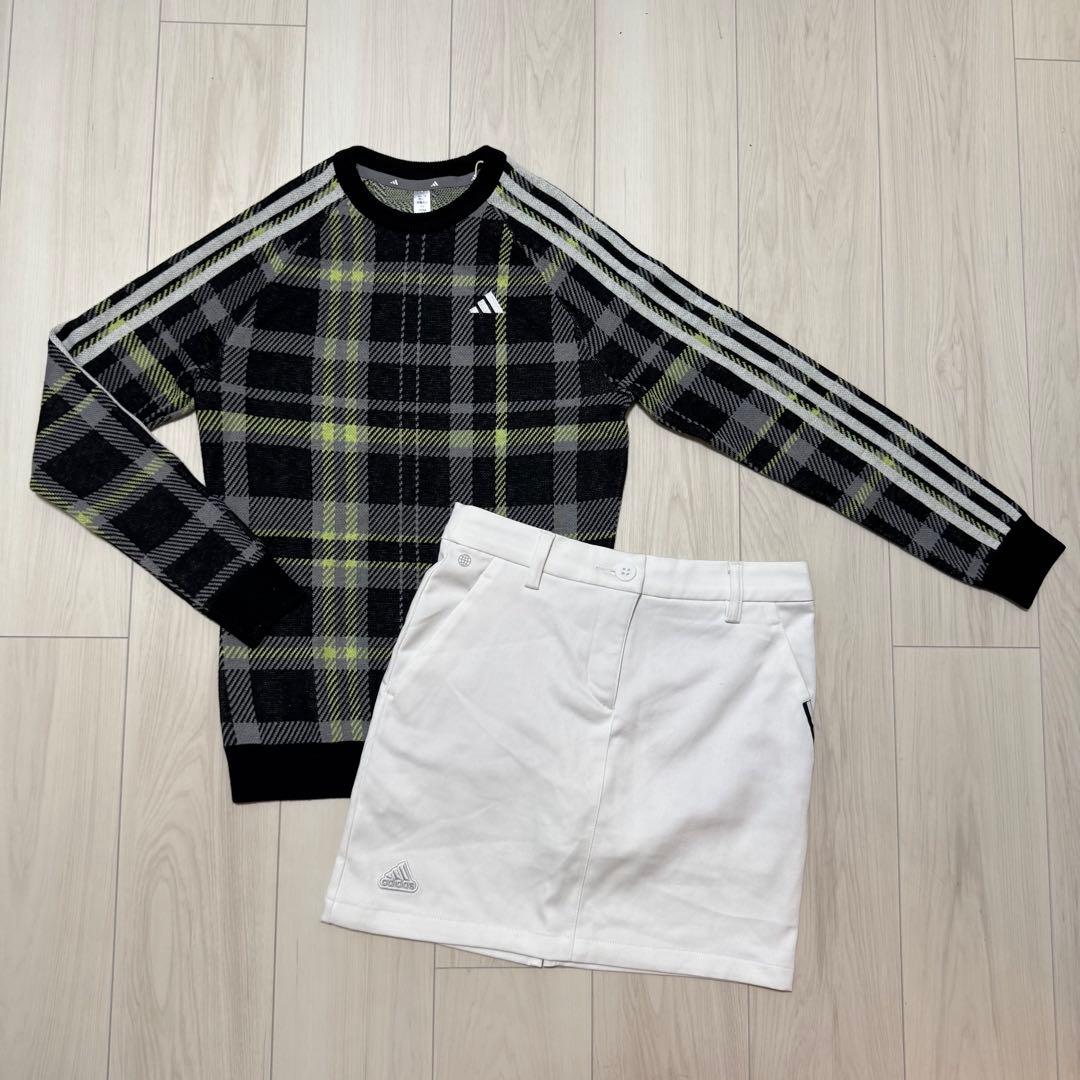新品 アディダス セットアップ ゴルフウェア 秋冬 ニット セーター スカート