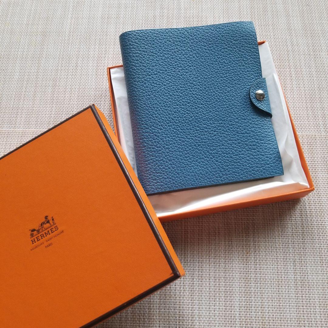 kiki様　HERMES 青 レザー リングノート　新品未使用　ブルージーン