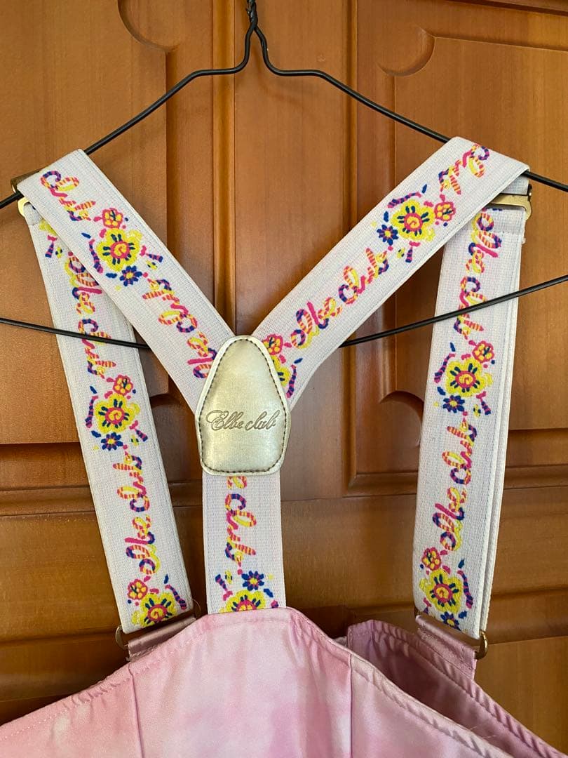 レディースM　90年代初期　スキーウェア　花柄　ピンク　上下　下のみジャパーナ