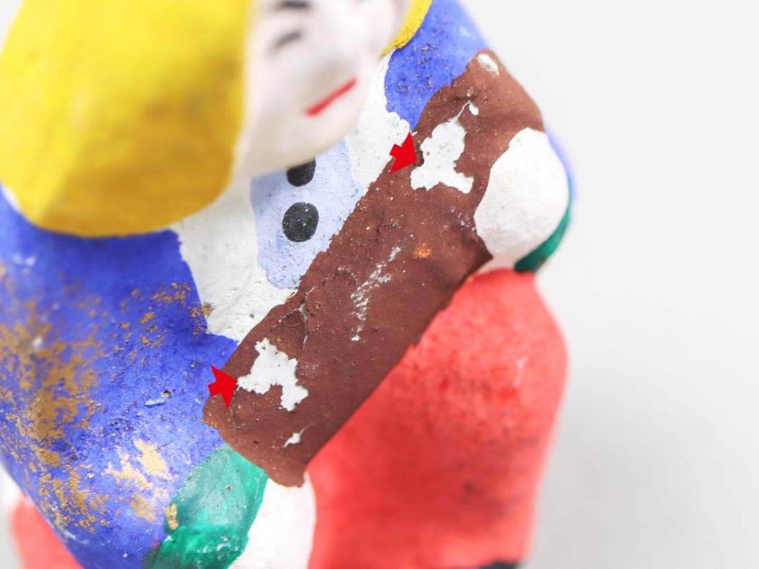 今戸焼 三すくみ 狐拳 キツネ 猟師 庄屋 土人形 置物 民芸品