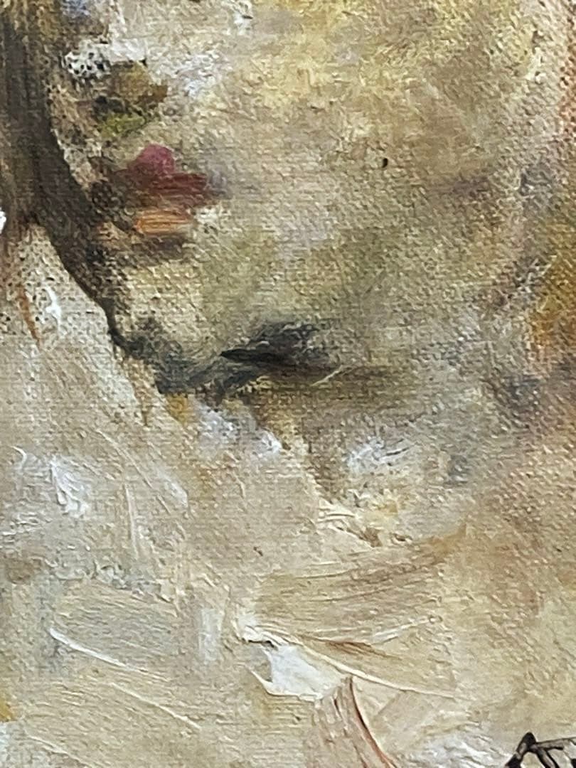 佐藤吉五郎「少女」 SM号 油彩 油絵 絵画 人物画 サムホール 木製額縁