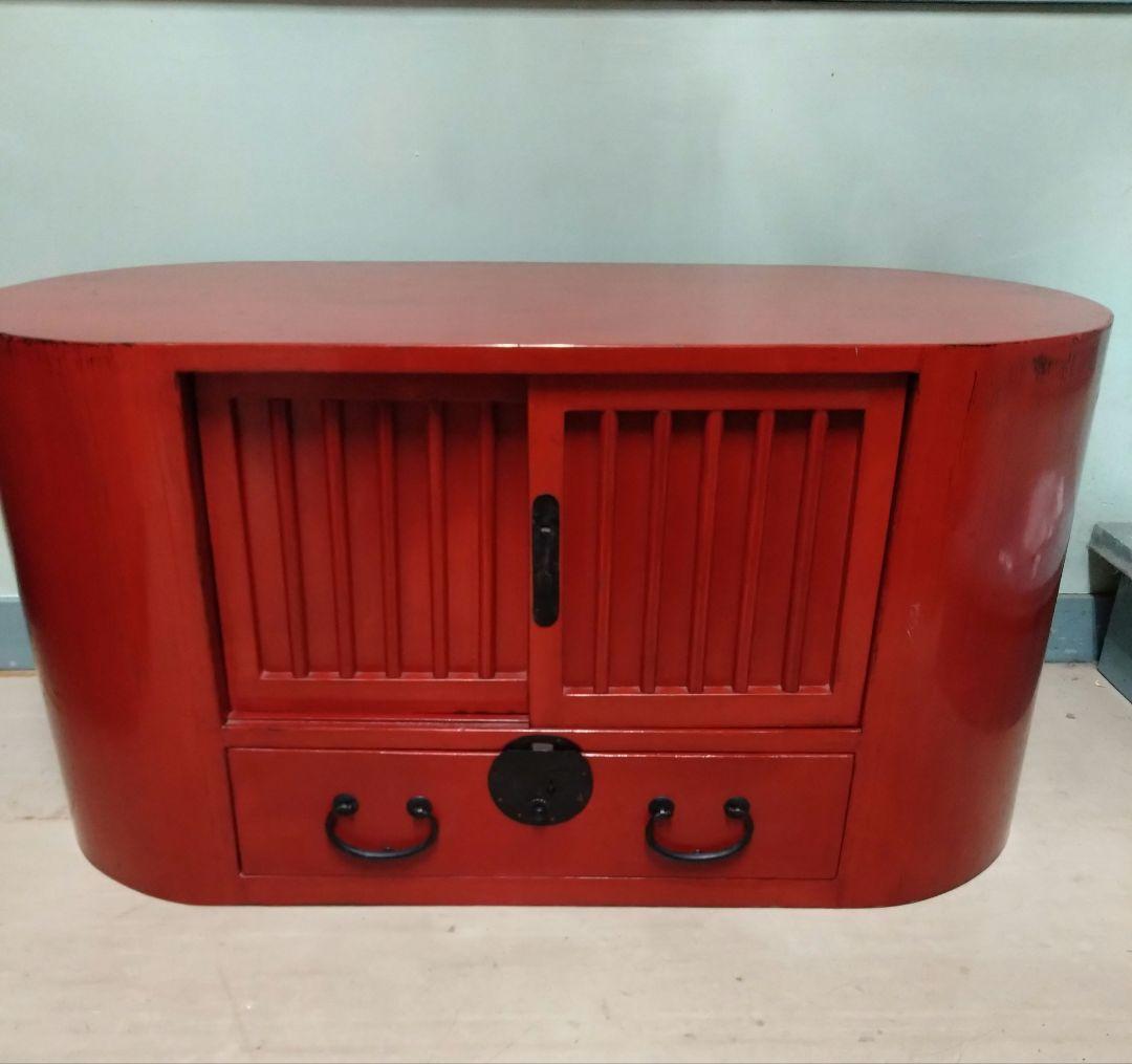 曲線が美しい楕円形のローキャビネット　和にも洋にも　神奈川県座間市での引き渡し可