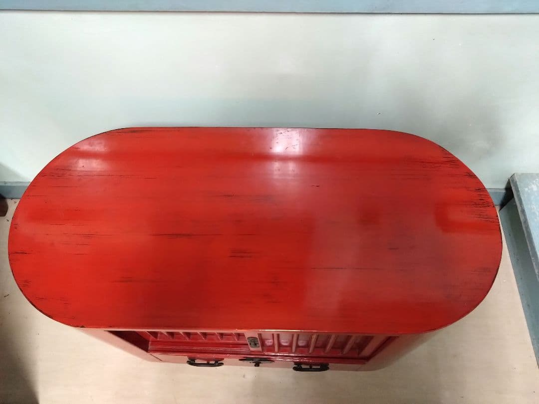 曲線が美しい楕円形のローキャビネット　和にも洋にも　神奈川県座間市での引き渡し可