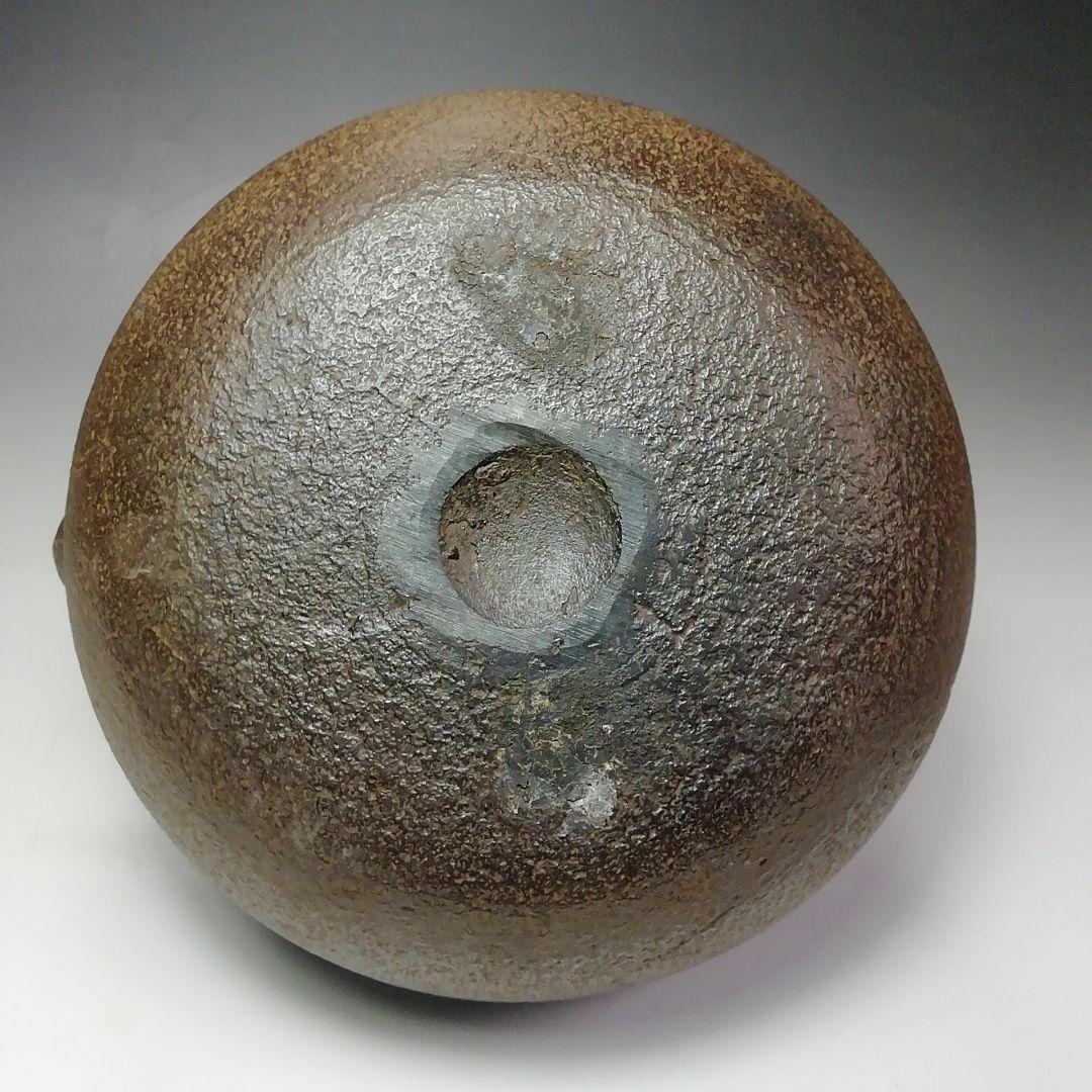 Ｓ６１８　鉄瓶　『糸目鉄瓶』『銅蓋』『釜師　河田松寿作』　共箱　茶道具