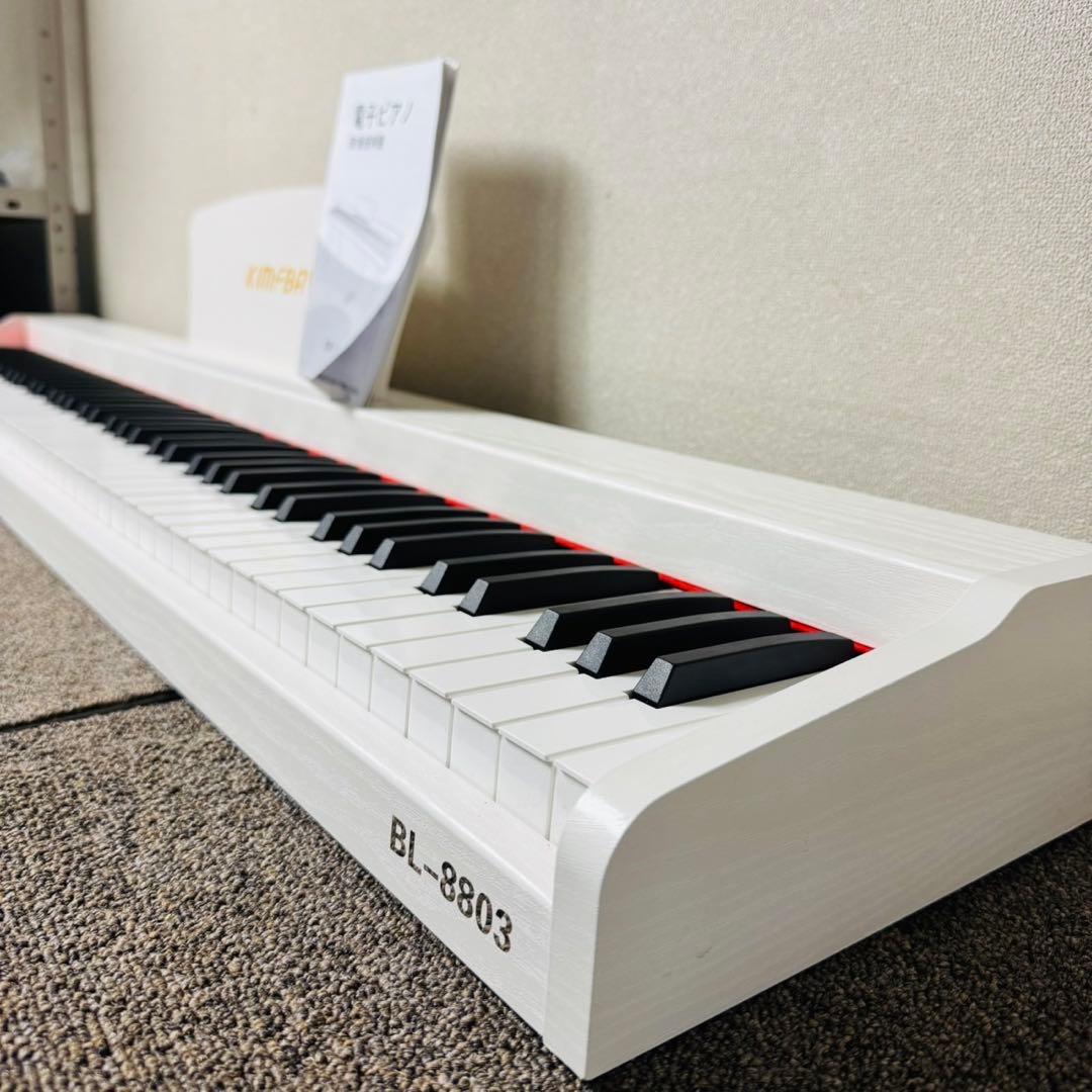 C80美品✨ KIMFBAY 卓上電子ピアノ 88鍵盤 ペダル付き 木製