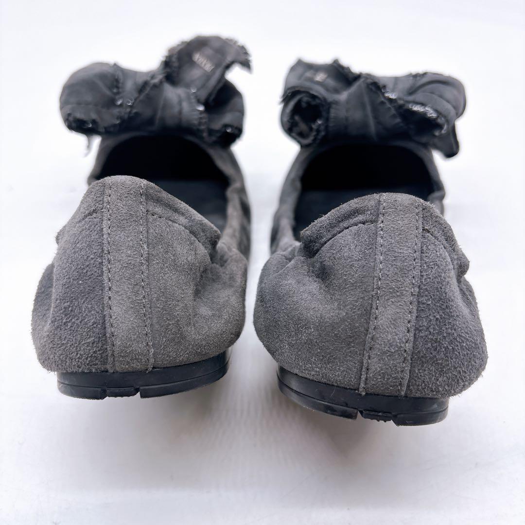 PRADA SPORT F5228 スエード リボン バレエ シューズ 36