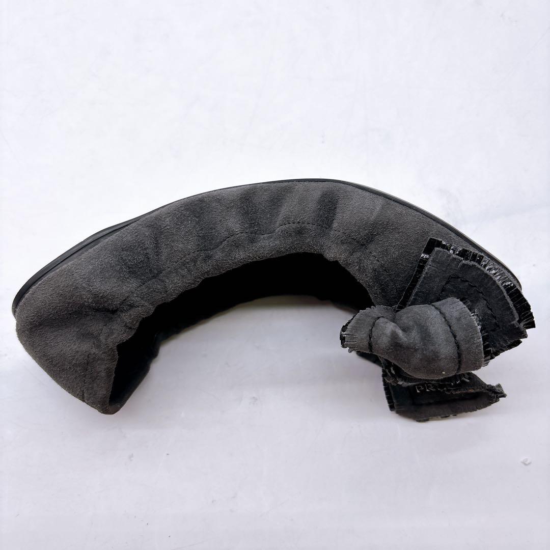 PRADA SPORT F5228 スエード リボン バレエ シューズ 36