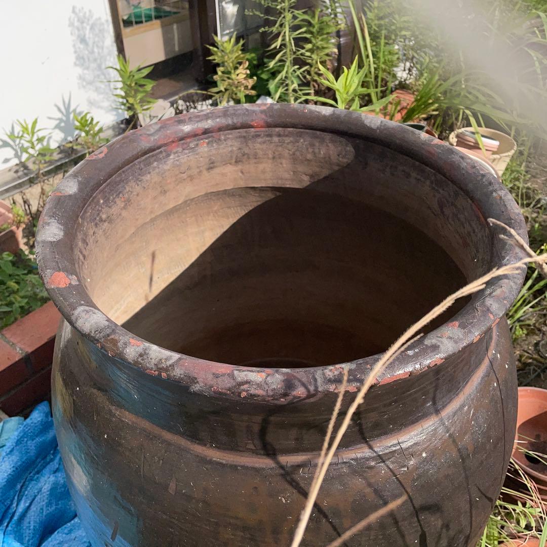 かりんこ③大甕　甕　カメ、水甕　水瓶　インテリア　オブジェ　金魚　メダカ