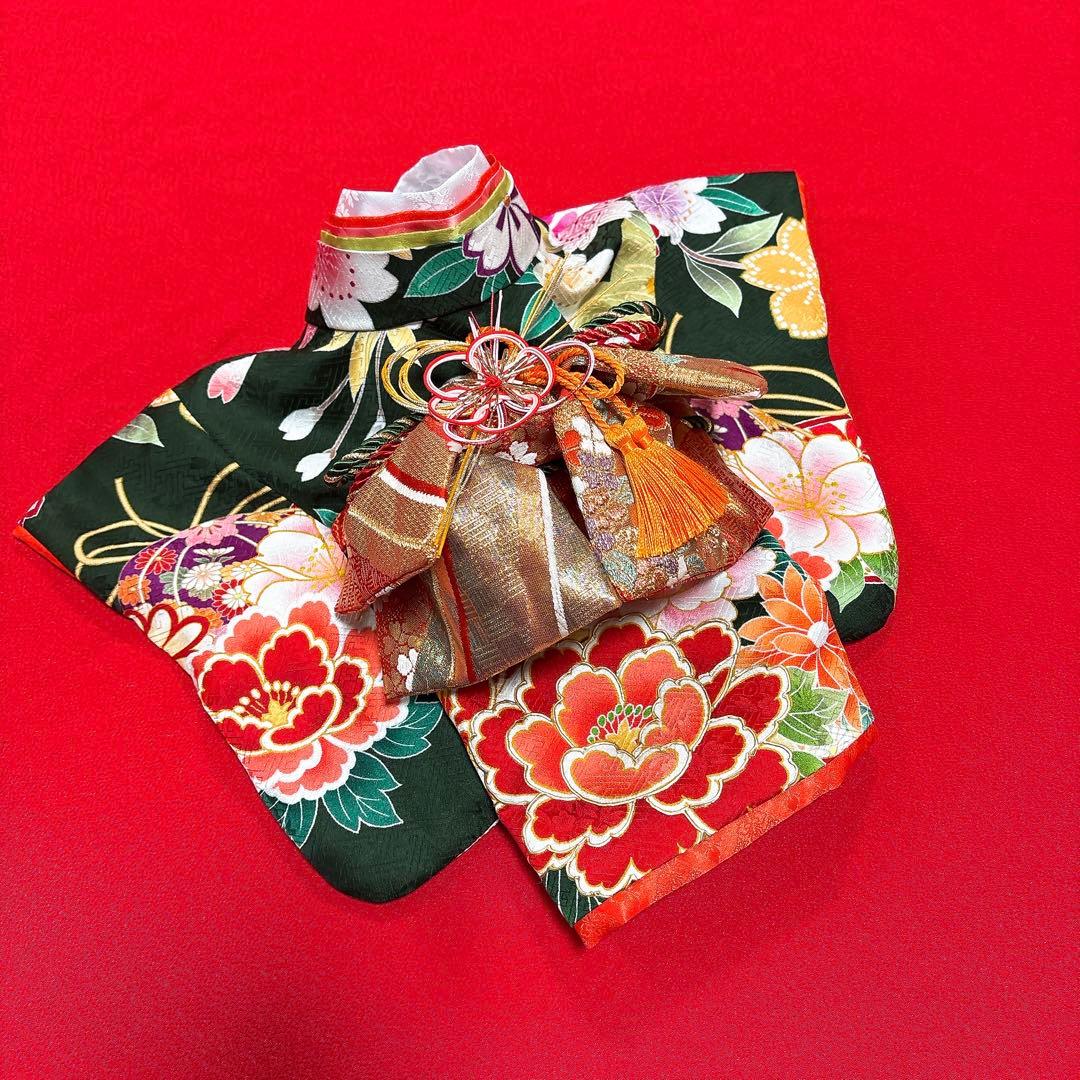 即納✨犬の着物 大振袖 2way お引き摺り取り外し可能 S 正絹 犬服