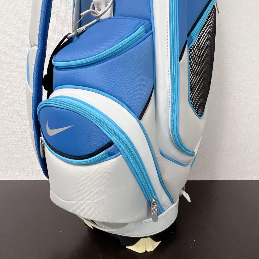 希少 NIKE ナイキ キャディバッグ 6分割 ブルー ホワイトゴルフバッグ軽量