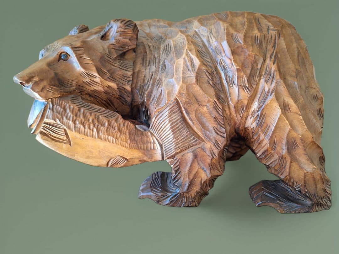 アンティーク木彫り　熊(横51×幅28×高さ34cm 重さ10kg)