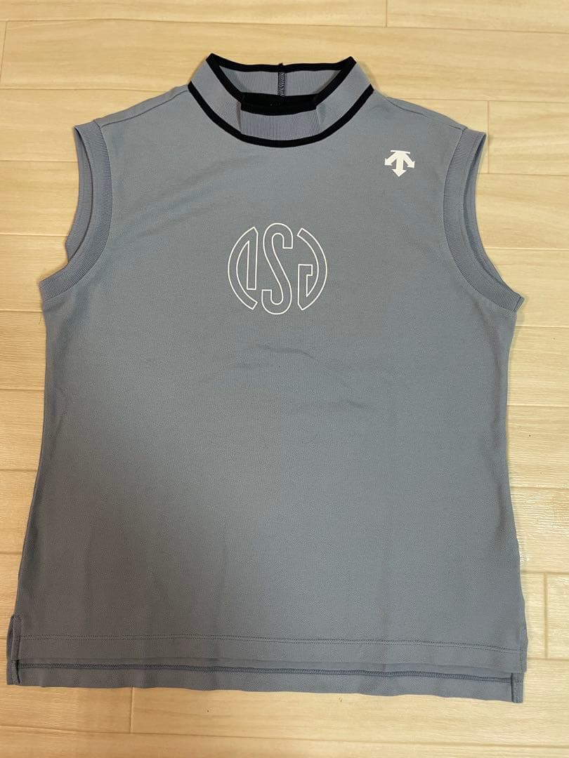 デサントゴルフレディース ノースリーブゴルフシャツ L ブルー