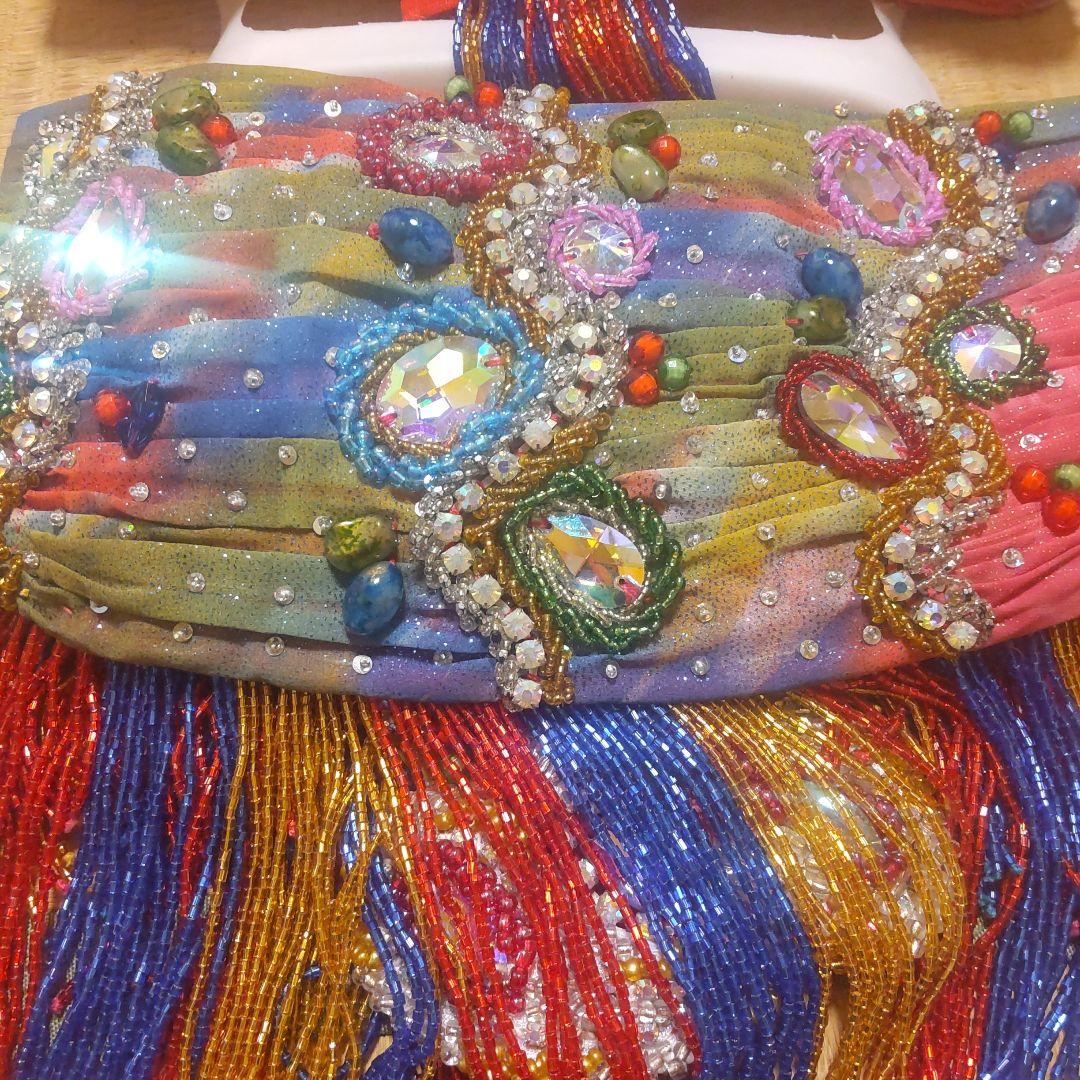 ベリーダンス エジプト製マルチカラー オリエンタルブラ ベルト