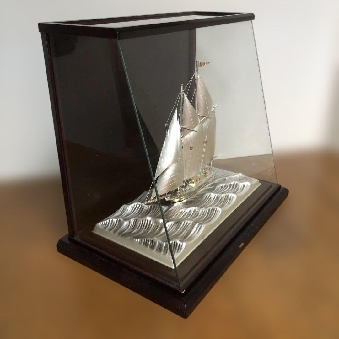 銀製　帆船ヨットの置物　武比古
