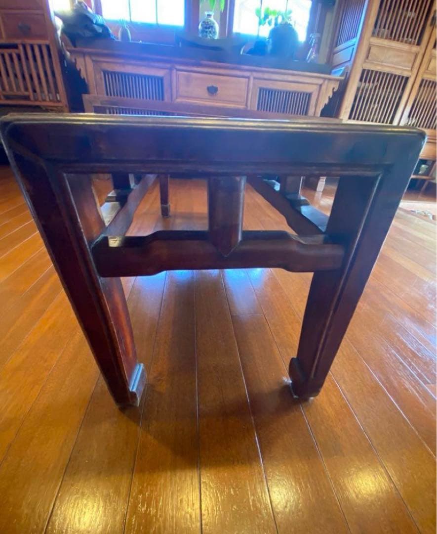 中国骨董家具　長椅子　無垢材　飾り台　オブジェ