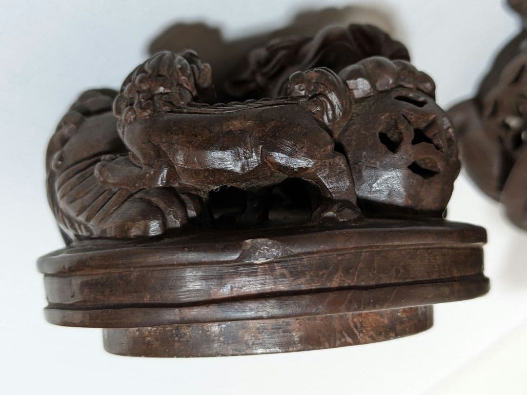 ♦中国 透かし彫り 麒麟 獅子飾り自在遊環双耳四足香炉 手彫り玉石彫刻 骨董品