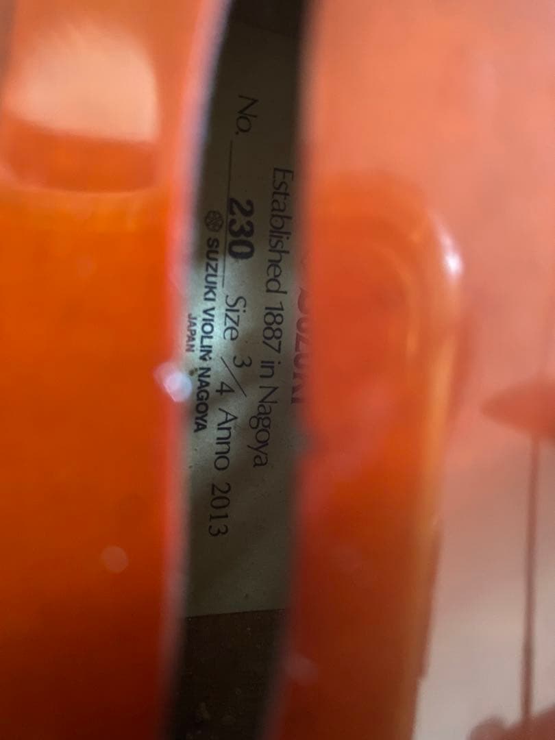 スズキ SUZUKI NO.230 3/4 バイオリン ハードケース付き