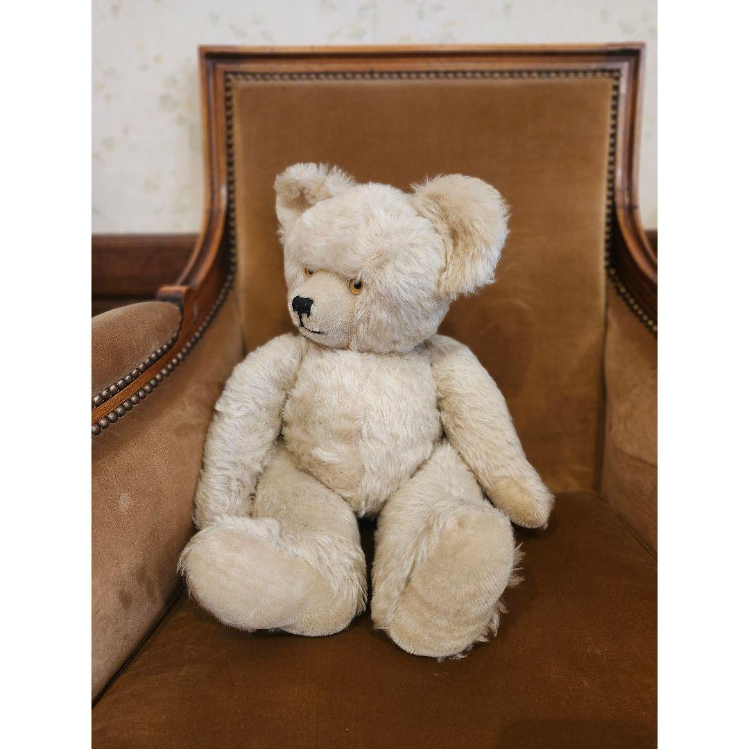 40年代 ドイツ アンティーク テディベア クリームホワイト アンティークベア