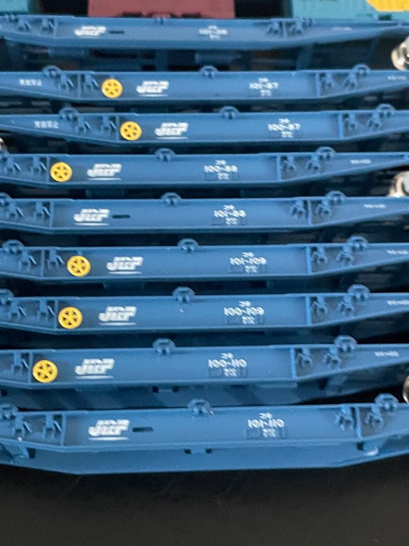 【手摺壊れ修復済】Nゲージ　コキ100、101、107 19両　コンテナまとめ