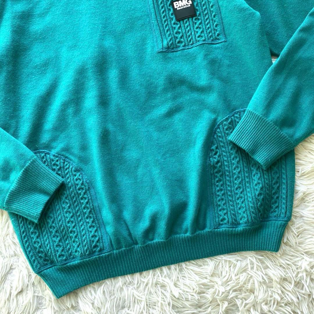 【美品 2022現行】ビームスゴルフ　ニットスニード　防風　緑　L ケーブル